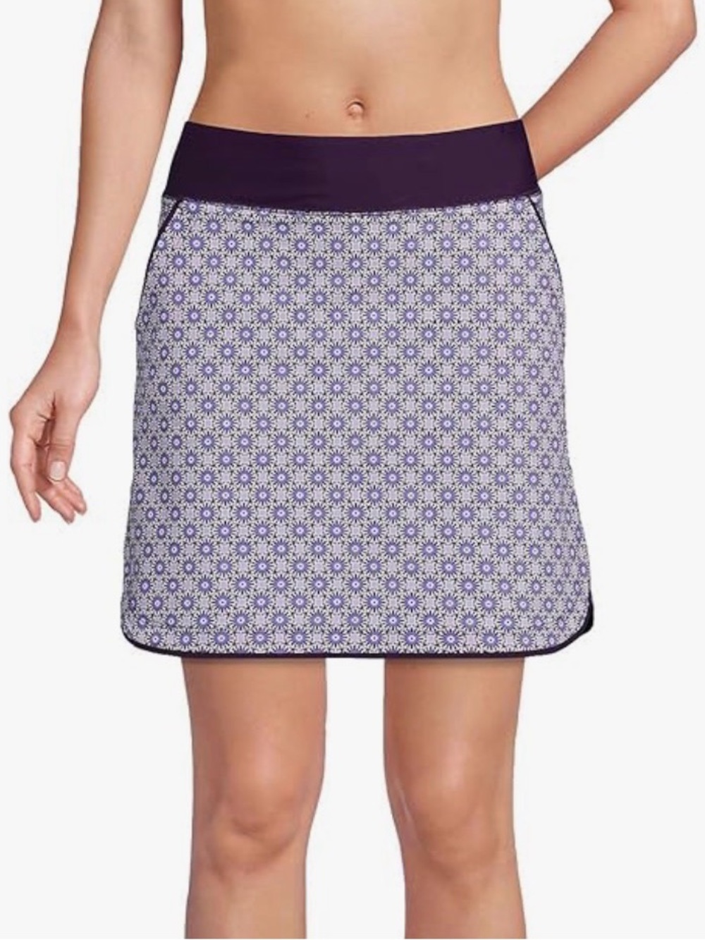 Lands' End Women's Quick Dry Swim Skort- Size 12 - BlackBerry Medallion - Picture 5 of 9